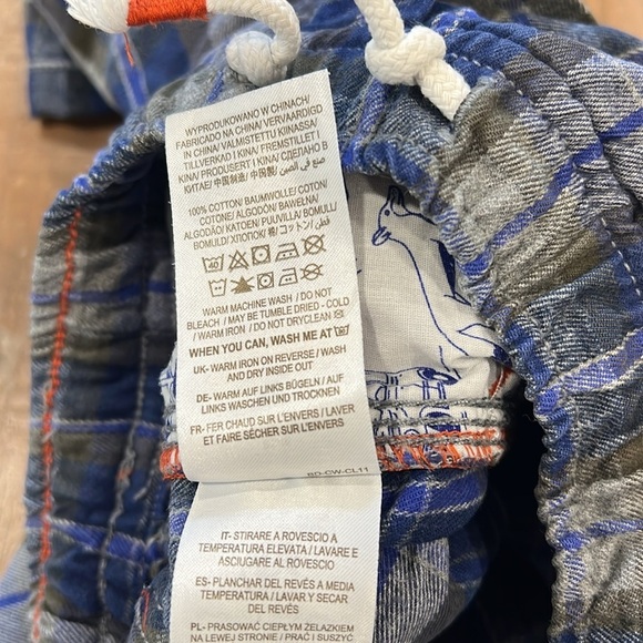 Mini Boden blue plaid pull on pants boys 4 - Picture 6 of 7